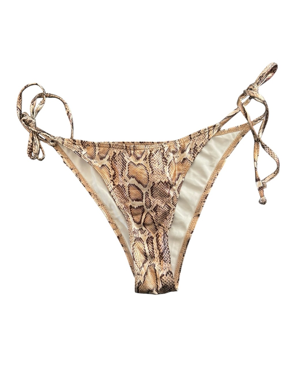 Snake Print Triangle Bikini Set - Brown Medium NWOT - Picture 3 of 5